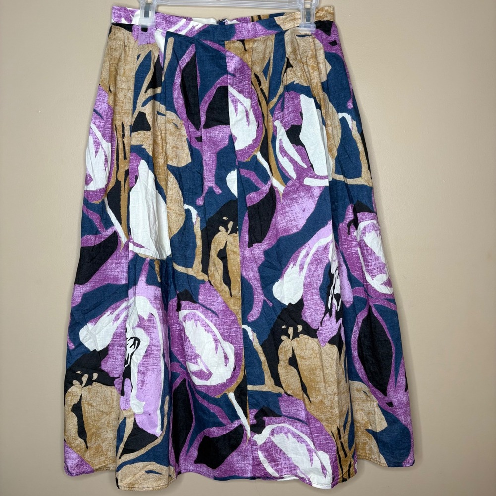 Banana Republic Women's Purple Pleated w/ Pockets Skirt Size 6